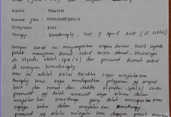 Surat Mengejutkan Pasien untuk Dokter di RSUD AA, Ini Isinya