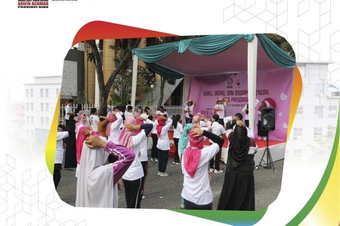 RSUD Arifin Achmad Provinsi Riau dan POI Riau ajak Warga CFD aware tentang bahaya Kanker Payudara
