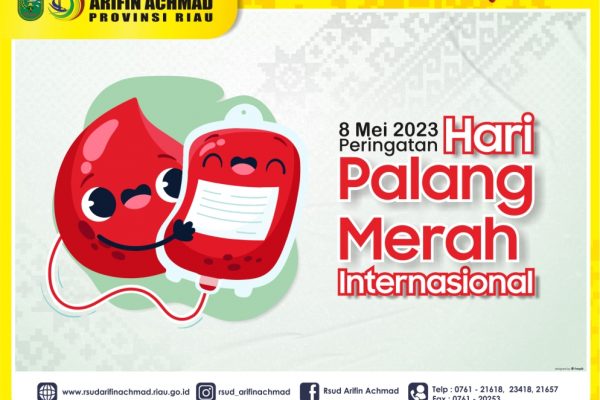 RSUD Arifin Achmad Provinsi Riau mengucapkan “Selamat memperingati Hari Palang Merah Internasional tahun 2023”.