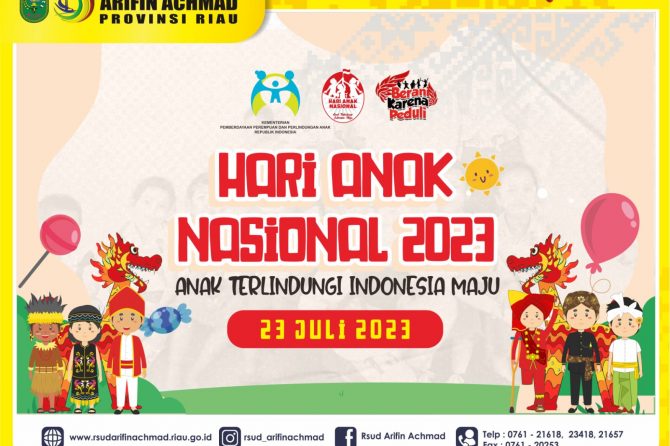 RSUD Arifin Achmad Provinsi Riau mengucapkan ” Selamat memperingati Hari Anak Nasional tahun 2023″.