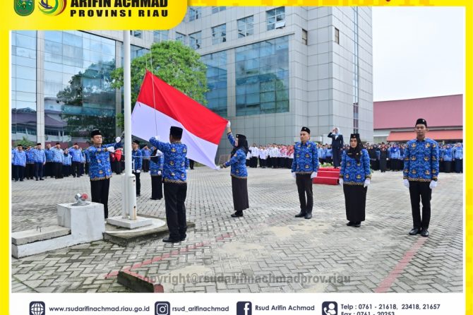 Upacara memperingati HUT Kemerdekaan RI yang ke 78 tahun RSUD Arifin Achmad Provinsi Riau