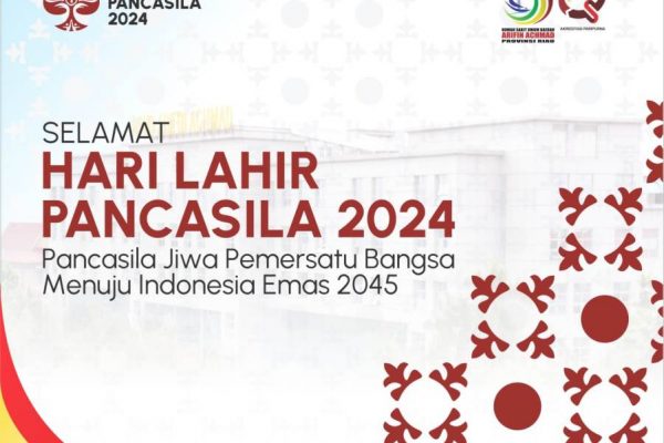 RSUD Arifin Achmad Provinsi Riau mengucapkan selamat memperingati Hari Kelahiran Pancasila tahun 2024