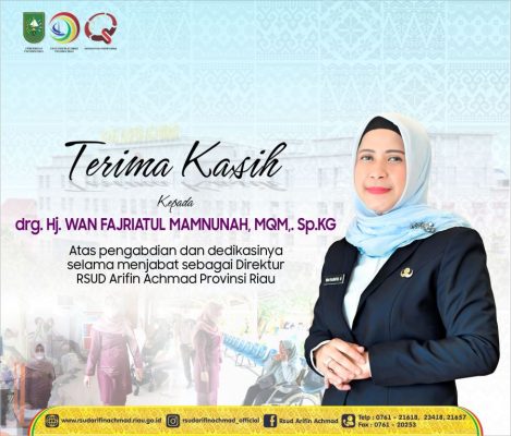 Terimakasih kepada drg. Hj. Wan Fajriatul Mamnunah, MQM, Sp.KG
