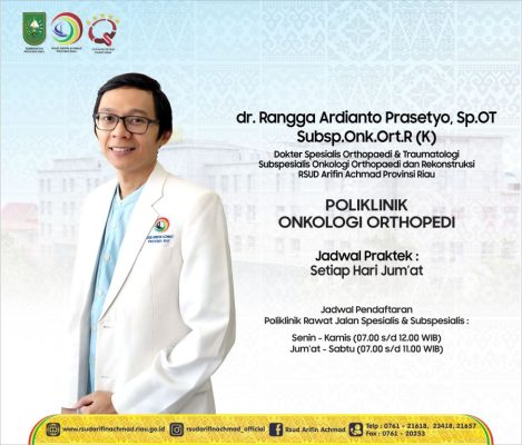 Pemberitahuan tentang pelayanan poliklinik Onkologi Orthopedi RSUD Arifin Achmad Provinsi Riau