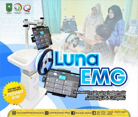 Baru, Instalasi Rehabilitasi Medik RSUD Arifin Achmad Provinsi Riau kenalkan pelayanan Rehabilitasi berbasis Robotik.