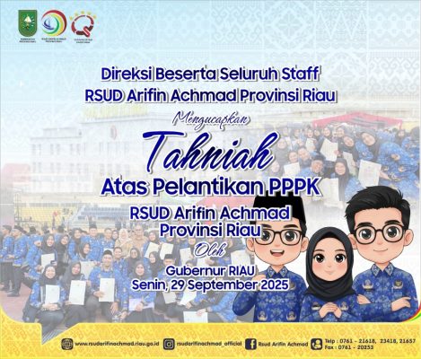 Selamat atas dilantiknya P3K RSUD Arifin Achmad Provinsi Riau